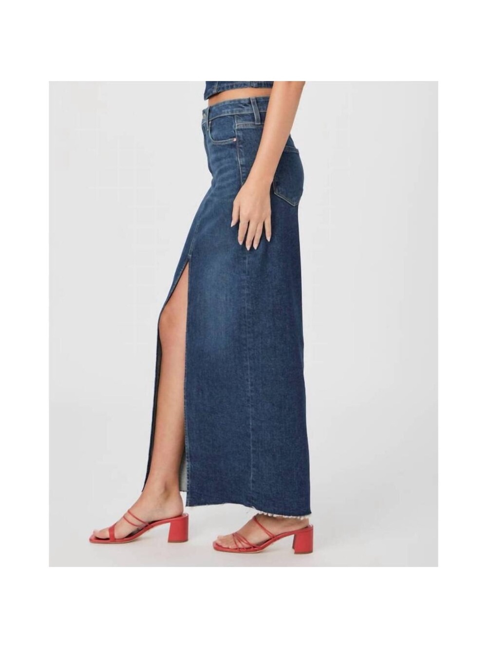 PAIGE Angela sketchbook denim maxi skirt - Picture 2 of 16